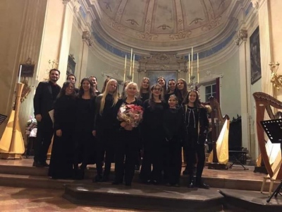 Reggio Emilia, December 2018 // Harp orchestra &quot;Leonardo Primavera&quot;, conducted by Emanuela Degli Esposti