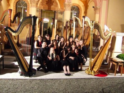 Harp orchestra &quot;Leonardo Primavera&quot;, conducted by Emanuela Degli Esposti.